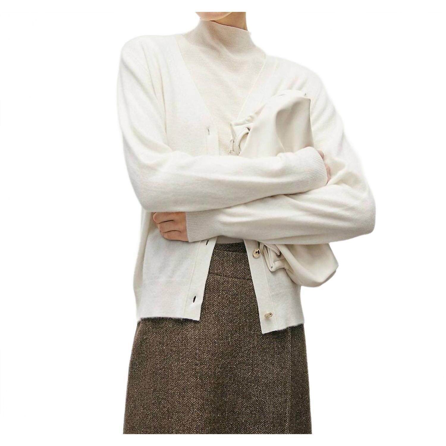 New Meilleur Moment Brushed Cashmere Cardigan In Ivory